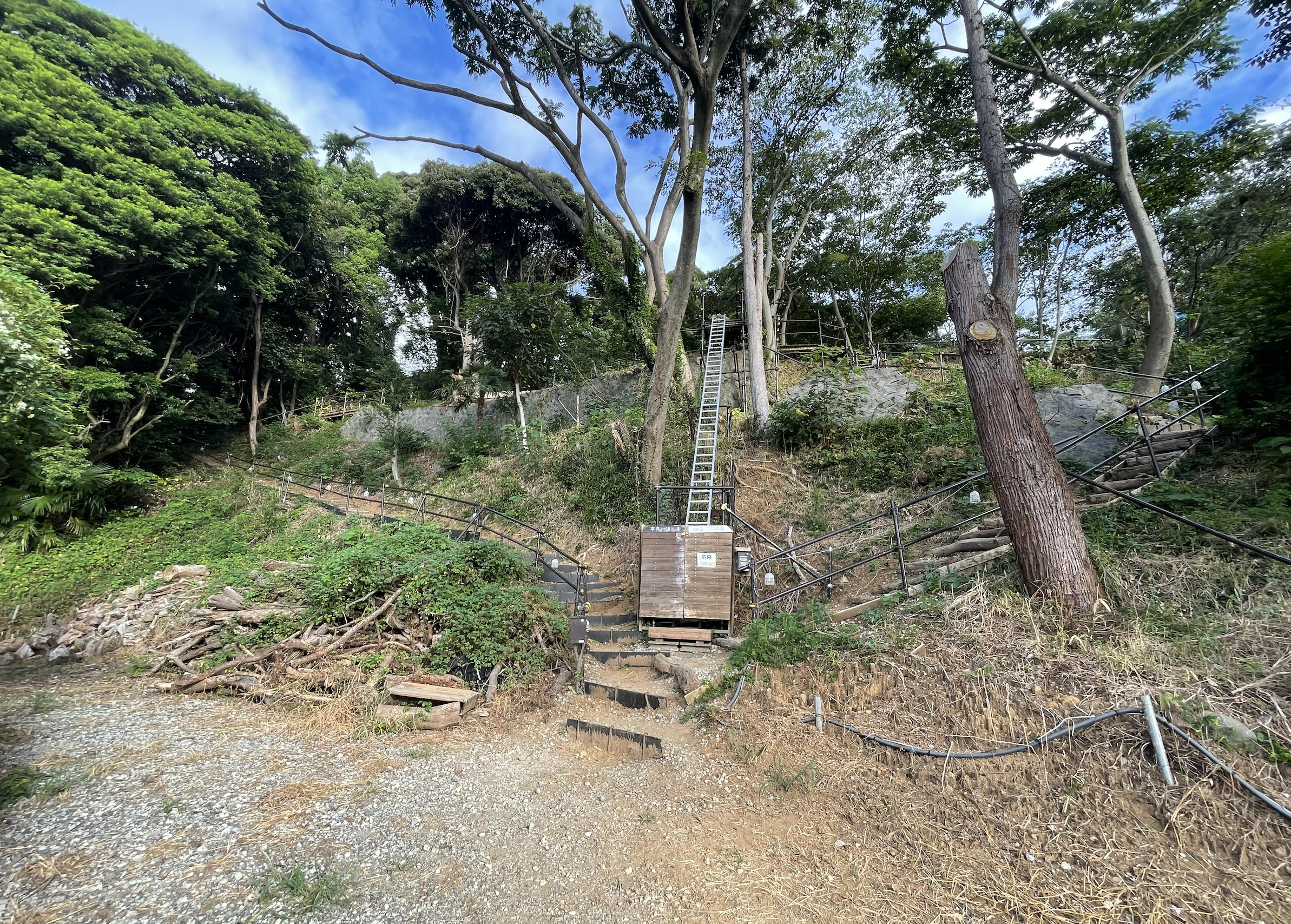 宇佐美城山公園キャンプ場の二の丸のトロッコ